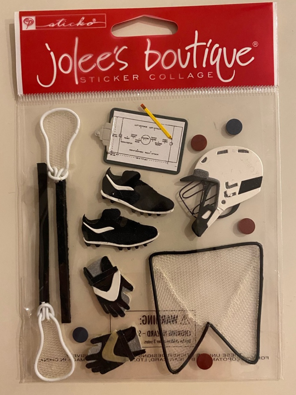 NWT Jolee's Boutique Lacrosse Sport Scrapbooking Stickers